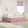 vidaXL Cama com arruma&ccedil;&atilde;o e colch&atilde;o Rosa 180 x 200 cm Veludo