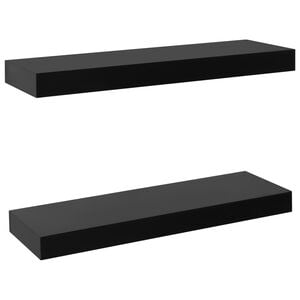 vidaXL Prateleiras de parede suspensas 2 pcs 40x20x3,8 cm preto