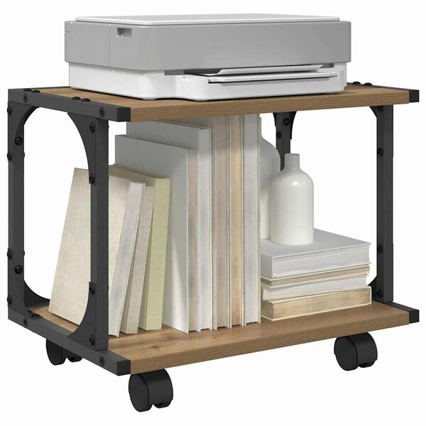 vidaXL Suporte para Impressora Carvalho Artesanal 41 x 28 x 33,5 cm