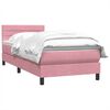 vidaXL Cama com molas/colch&atilde;o rosa 90x220 cm veludo