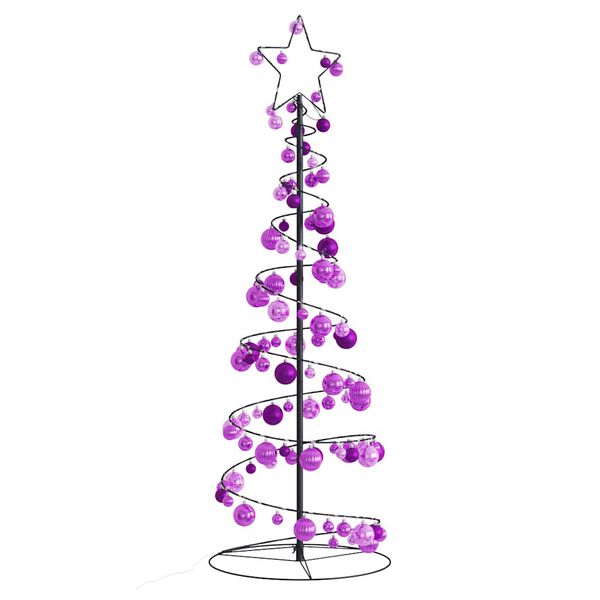 vidaXL &Aacute;rvore de Natal LED com Baubles 100 LEDs Branco Quente 150 cm