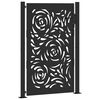 vidaXL Port&atilde;o de jardim preto 100x150 cm a&ccedil;o design chama