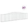 vidaXL Cestos gabi&atilde;o arqueados 7 pcs 400x30x80/100cm ferro galvanizado