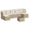 vidaXL 8 pcs conjunto de sof&aacute;s p/ jardim com almofad&otilde;es vime PE bege