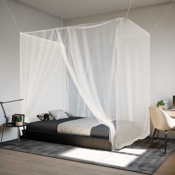 vidaXL Rede mosquiteira suspensa malha branco 220x120x150 cm