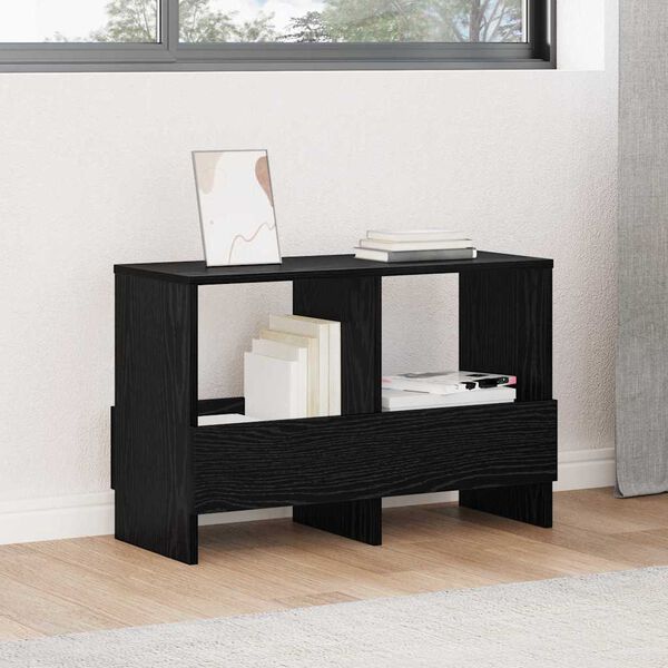 vidaXL Estante de Revistas Carvalho Preto 68,5 x 30 x 45 cm