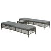 vidaXL Espregui&ccedil;adeiras com mesa 2 pcs vime cinzento