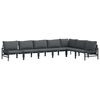 vidaXL Conjunto de Sof&aacute; de Jardim 7 unid. Preto A&ccedil;o
