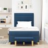 vidaXL Cama Box com colch&atilde;o com cabeceira Azul 120 x 190 cm tecido