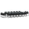 vidaXL Conjunto de Jantar para Jardim 17 pcs Preto A&ccedil;o