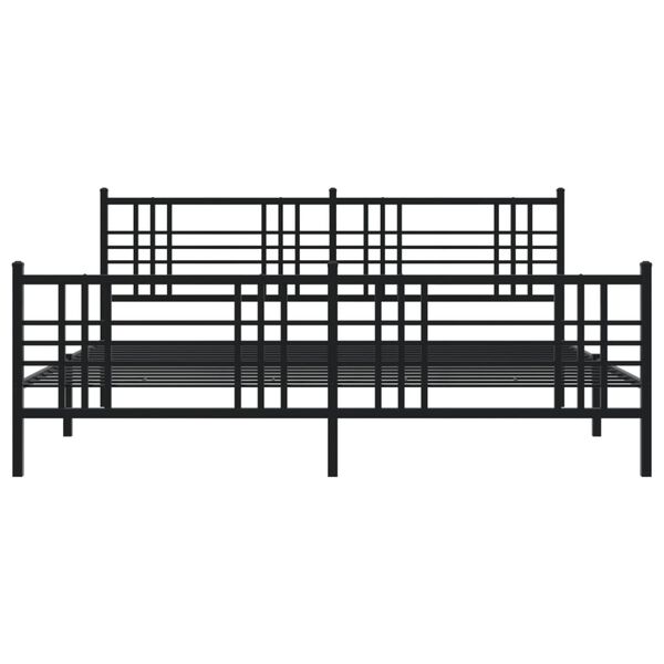 vidaXL Estrutura de cama com cabeceira e p&eacute;s 183x213 cm metal preto