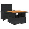 vidaXL 2 pcs conjunto de jantar p/ jardim c/ almofad&otilde;es vime PE preto