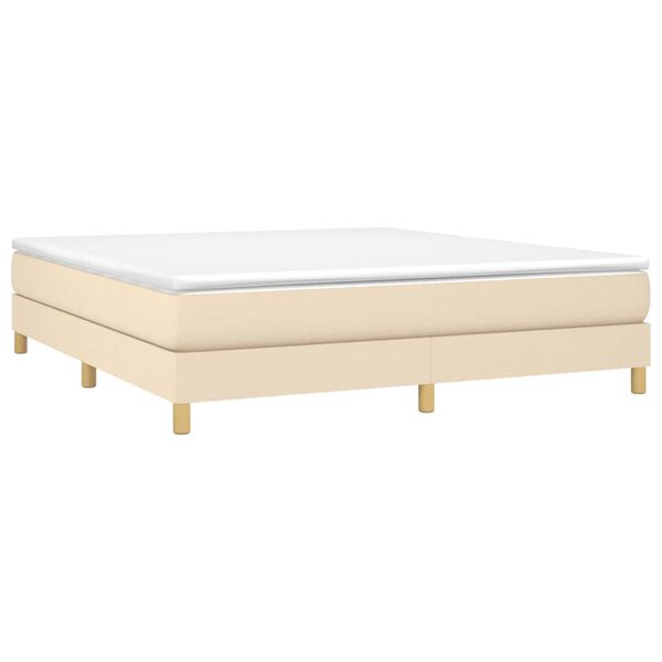 vidaXL Estrutura de cama com molas 180x200 cm tecido cor creme