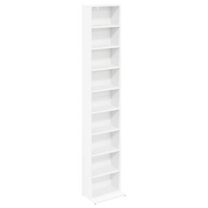 vidaXL Arm&aacute;rio para CD Branco 33 x 23,5 x 175 cm Derivados de Madeira