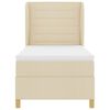 vidaXL Cama Box Springs com Colch&atilde;o Cinza Escuro 90x190 cm Creme