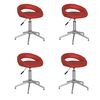 vidaXL Cadeiras jantar girat&oacute;rias 4pcs couro art vermelho tinto