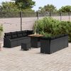 vidaXL Conjunto de Sof&aacute; de Jardim com almofada 11 pcs Preto