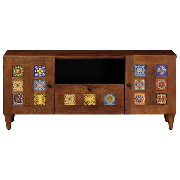 vidaXL Gabinete para TV com gaveta com porta Nogueira 105 x 33 x 46 cm