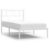 vidaXL Estrutura de cama sem colch&atilde;o com cabeceira 75x190 cm branco