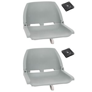 vidaXL 4 pcs conjunto assento de barco dobr&aacute;vel cinzento