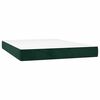 vidaXL Cama box spring c/ colch&atilde;o/LED 140x190 cm veludo verde-escuro