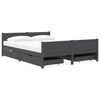 vidaXL Estrutura cama c/ 4 gavetas 160x200cm pinho maci&ccedil;o cinza-escuro