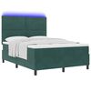 vidaXL Cama Box Spring LED Verde Escuro 140 x 190 cm tecido
