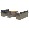 vidaXL Conjunto de Sof&aacute; de Jardim 10 unid. 9-N&uacute;mero de lugares Cinzeto