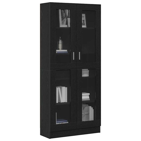vidaXL Gabinete de Livros Carvalho preto 82,5 x 30,5 x 185 cm
