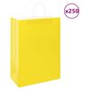 vidaXL Sacos de papel 250 unid com al&ccedil;as amarelo 32x17x44 cm