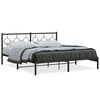vidaXL Estrutura de cama em metal com cabeceira 180x200 cm preto