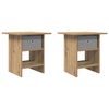 vidaXL Mesa-de-cabeceira 2 pcs Carvalho Artesanal 41 x 40 x 45 cm