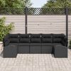 vidaXL Conjunto de Sofá de Jardim 7 pcs Preto Rattan de Polipropileno