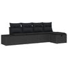 vidaXL Conjunto de Sof&aacute; de Jardim 5 unid. Preto vime PE