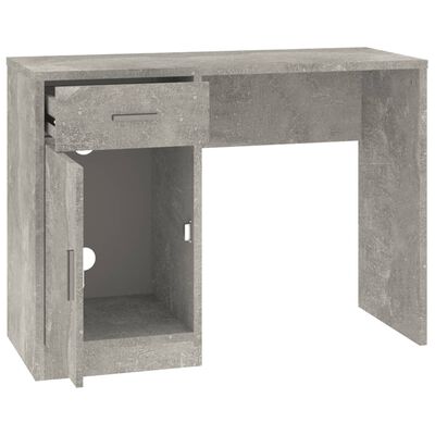 vidaXL Secretária c/ gaveta e armário derivados madeira cinza cimento