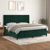 vidaXL Cama com molas/colch&atilde;o 200x200 cm veludo verde-escuro