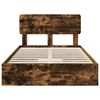 vidaXL Cama com Armazenamento Carvalho Defumado 120 x 190 cm