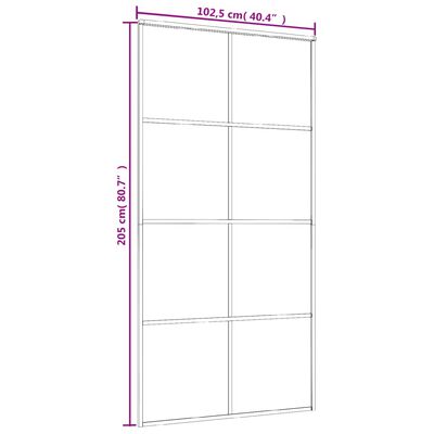 vidaXL Porta deslizante vidro ESG fosco e alumínio 102,5x205 cm branco