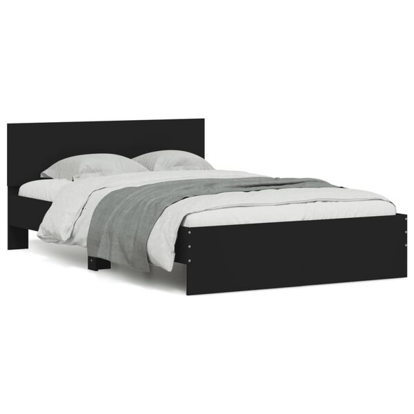 vidaXL Estrutura de cama com cabeceira 120x190 cm preto