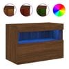 vidaXL M&oacute;vel parede p/ TV c/ luzes LED 60x30x40 cm carvalho castanho