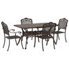 vidaXL Conjunto de Jantar para Jardim 5 pcs Bronze Alum&iacute;nio