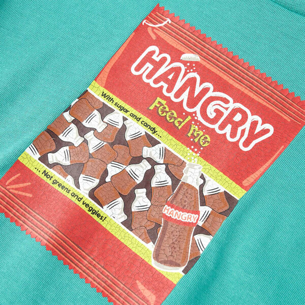 T-shirt infantil com mangas curtas menta-escuro 140