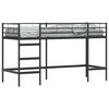 vidaXL Estrutura de Cama Loft para Crian&ccedil;as Liso Preto 75 x 190 cm A&ccedil;o