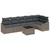 vidaXL Conjunto de Sof&aacute; de Jardim 7 unid. Cinzento-claro vime PE