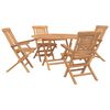 vidaXL Conjunto de Jardim 5 unid. Castanho Madeira de Teca S&oacute;lida