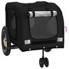 vidaXL Reboque bicicleta p/ animais tecido oxford/ferro preto