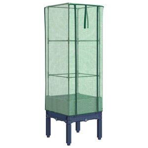 vidaXL Canteiro elevado com cobertura de estufa aspeto de vime