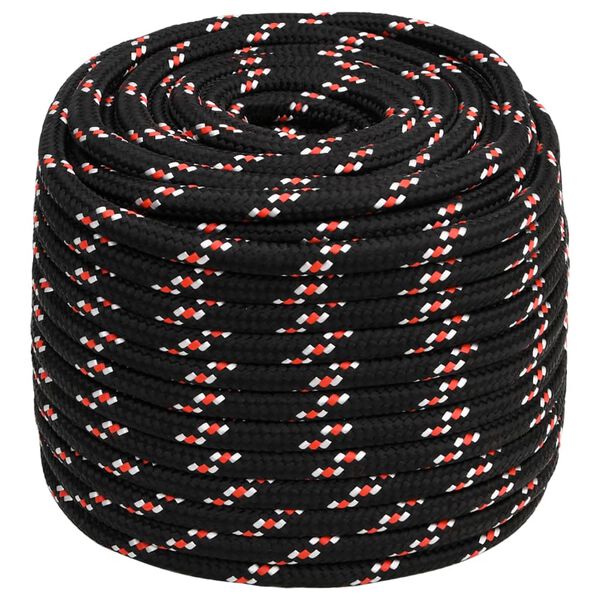 vidaXL Corda de barco 18 mm 25 m polipropileno preto