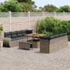 vidaXL Conjunto de Sof&aacute; de Jardim 11 pcs Cinzeto Rattan Sint&eacute;tico