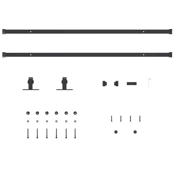 vidaXL Kit para arm&aacute;rio deslizante a&ccedil;o carbono 213 cm